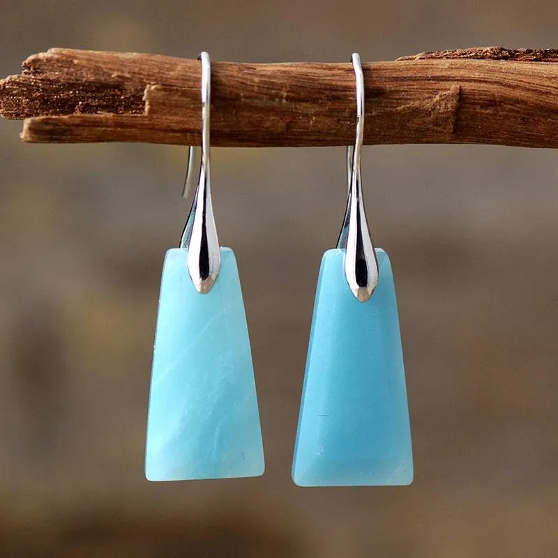 'Wiluray' Amazonite Earrings - silver