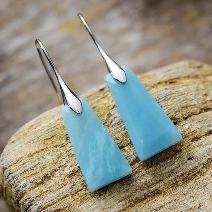 'Wiluray' Amazonite Earrings - silver
