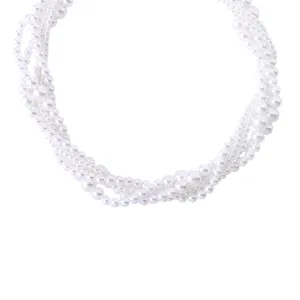 Yellow Chimes Necklace for Women and Girls Fashion White Pearl Necklace for Women Twisted Multi Layer Pearl Choker Necklace for Girls | Birthday Gift for girls and women Anniversary Gift for Wife