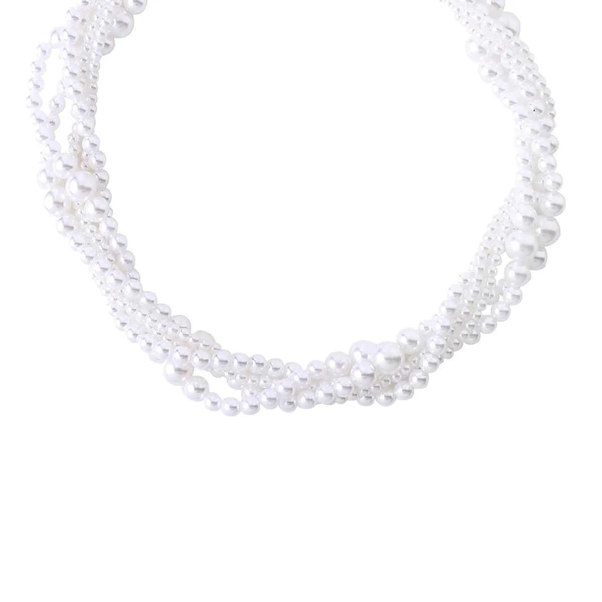 Yellow Chimes Necklace for Women and Girls Fashion White Pearl Necklace for Women Twisted Multi Layer Pearl Choker Necklace for Girls | Birthday Gift for girls and women Anniversary Gift for Wife