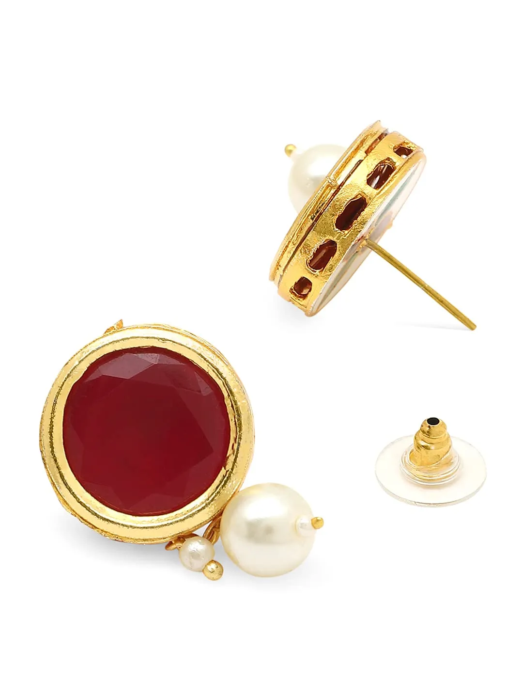 Yellow Chimes Traditional Jewellery Set for Women Ethnic Pink Stone Choker Necklace Set Gold Plated Choker Necklace Set for Women and Girls.