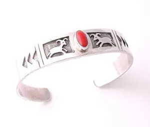 ZBM  Bighorn Sheep Bracelet Coral by Erick Begay CD60S